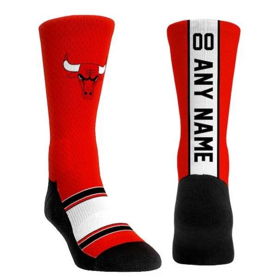 Chicago Bulls Accessories * | Youth Rock Em Socks Chicago Bulls Custom Jersey Crew Socks