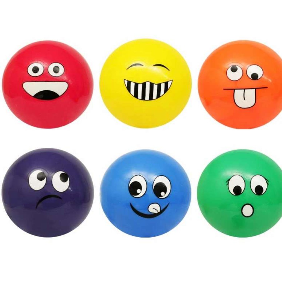 Play Equipment * | Playm8 Funny Face Ball 6 Pack 10Cm Assorted