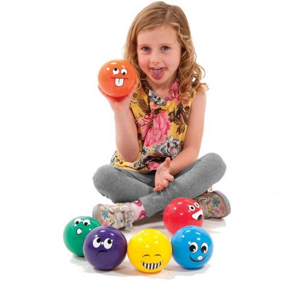 Play Equipment * | Playm8 Funny Face Ball 6 Pack 10Cm Assorted