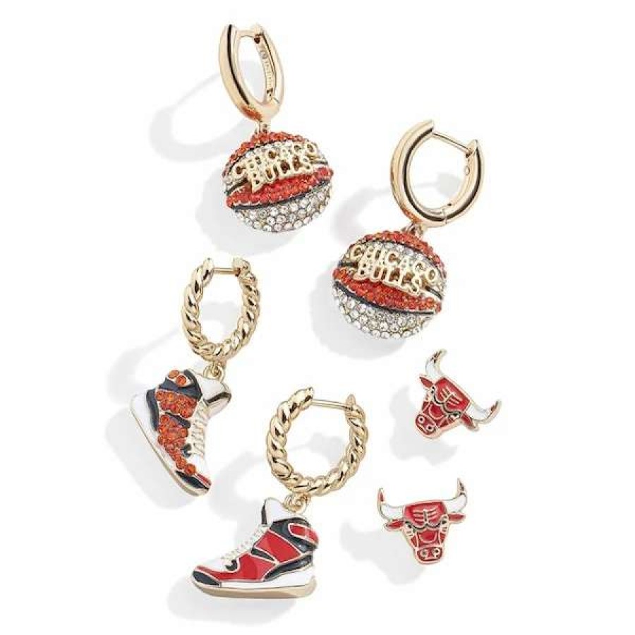 Chicago Bulls Accessories * | Baublebar Chicago Bulls Logo Earrings Set