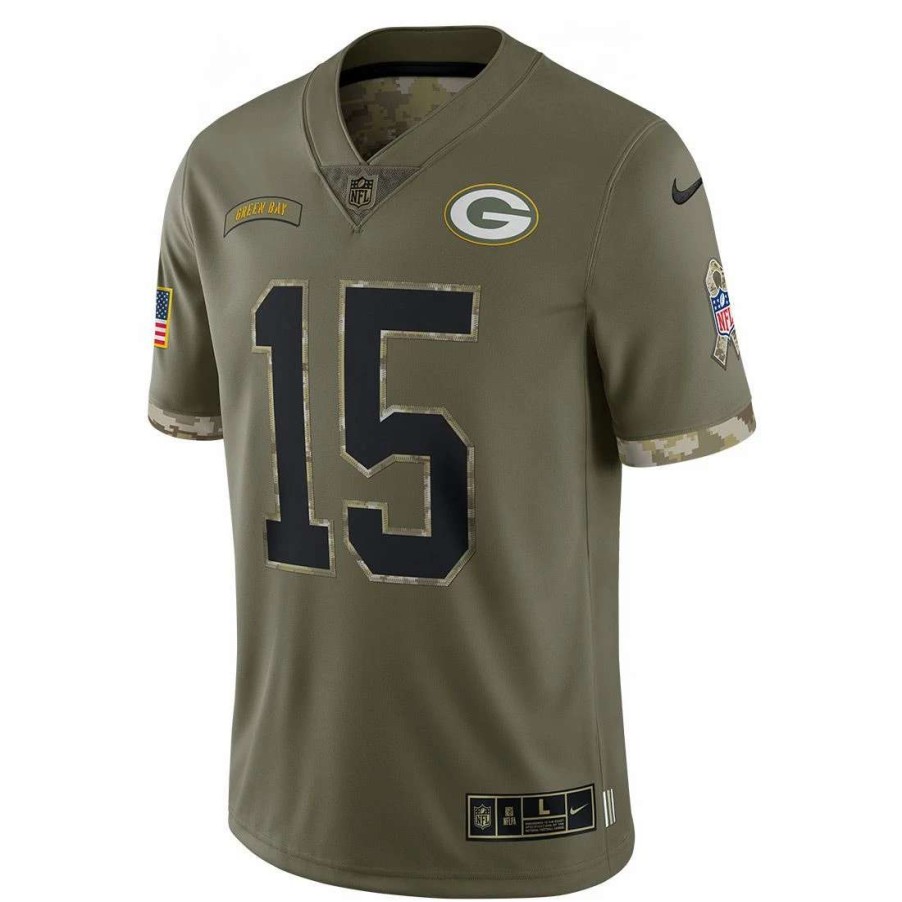 Jerseys * | Packers Nike Salute To Service #15 Starr Jersey Olive