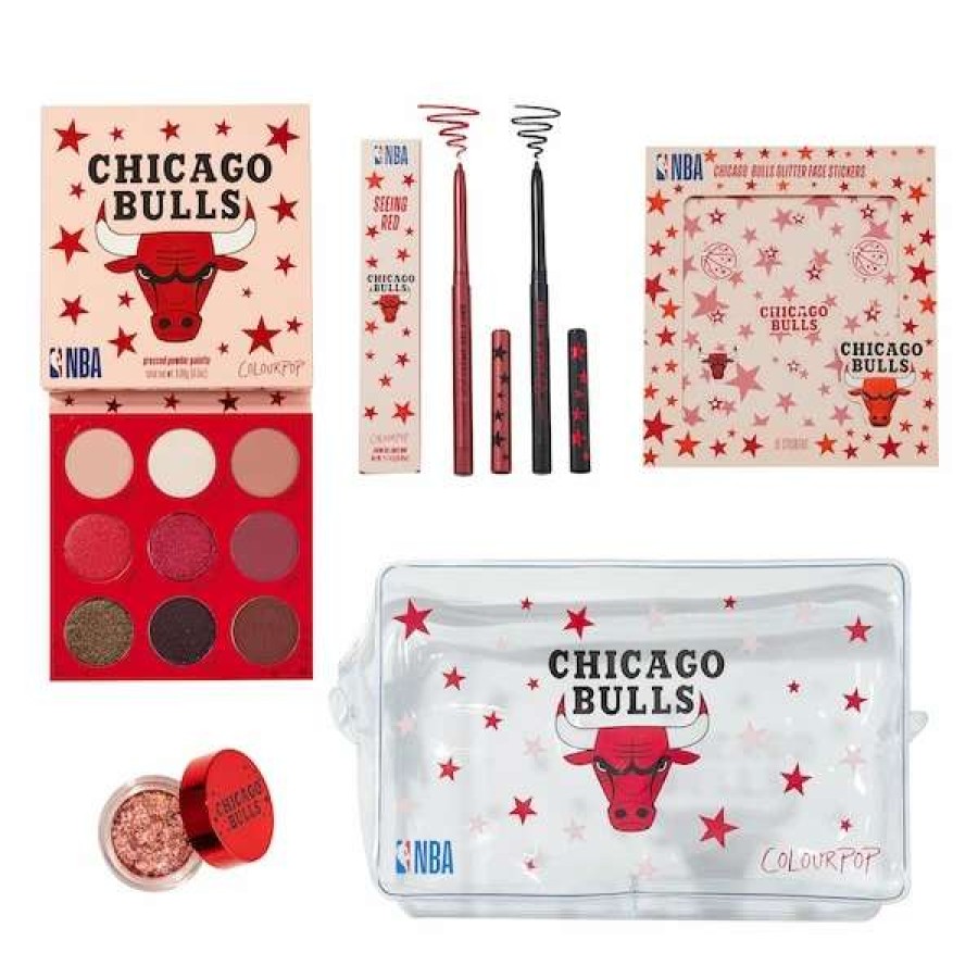 Chicago Bulls Accessories * | Women'S Colourpop Red Chicago Bulls Nba Makeup Collection Set