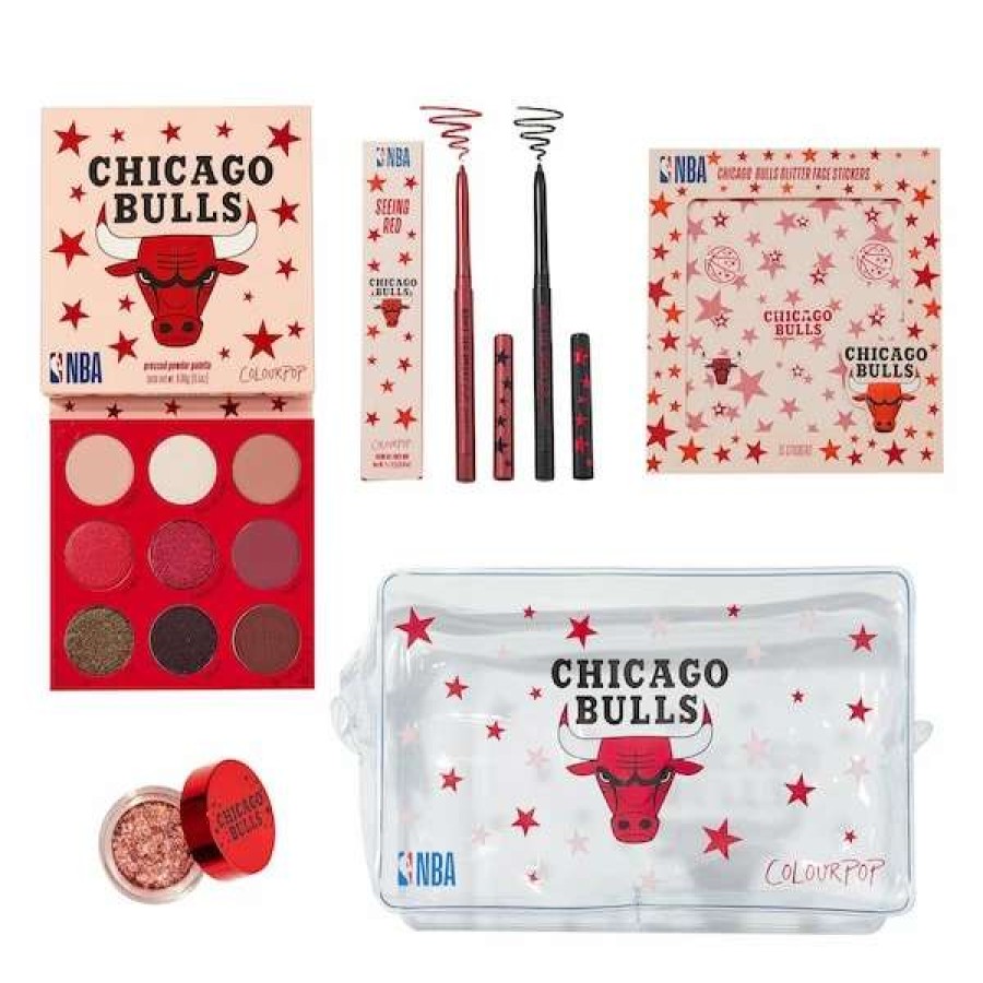 Chicago Bulls Accessories * | Women'S Colourpop Red Chicago Bulls Nba Makeup Collection Set