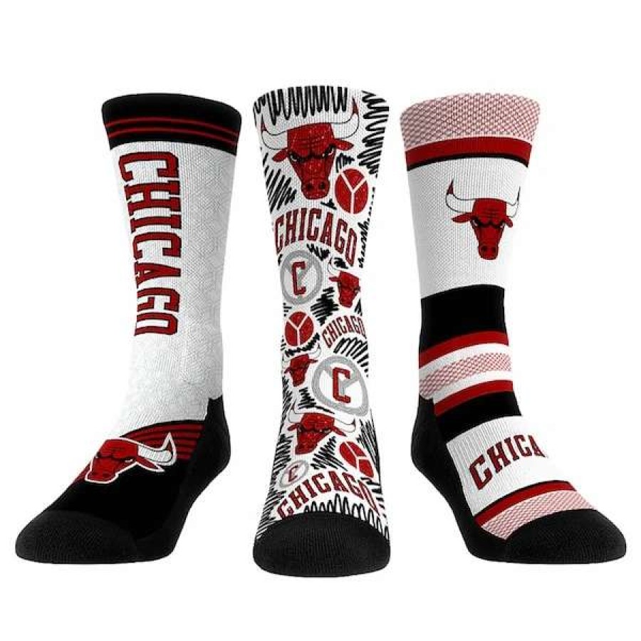 Chicago Bulls Accessories * | Youth Rock Em Socks Chicago Bulls 2022/23 City Edition Three-Pack Crew Socks Set