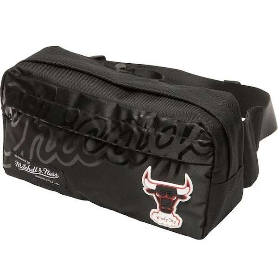 Chicago Bulls Accessories * | Women'S Mitchell & Ness Black Chicago Bulls Hardwood Classics Fanny Pack