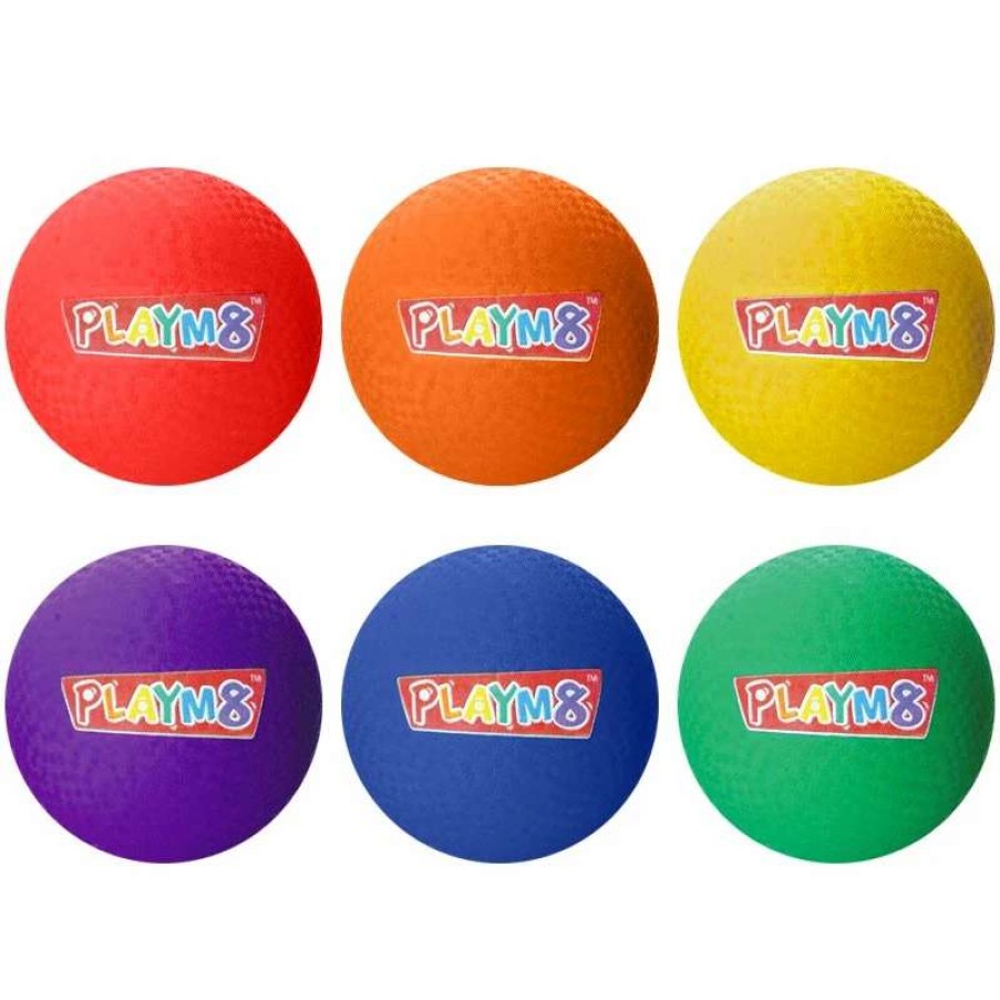 Play Equipment * | Playm8 Playground Ball 6 Pack 20Cm Assorted