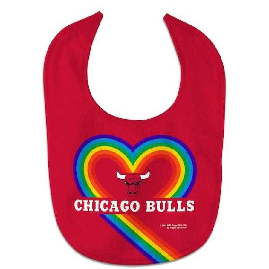 Chicago Bulls Accessories * | Newborn & Infant Wincraft Chicago Bulls Rainbow Baby Bib