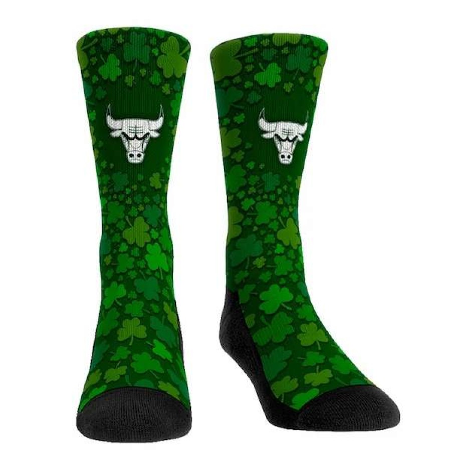 Chicago Bulls Accessories * | Rock Em Socks Chicago Bulls St. Patty'S Day Shamrock Crew Socks