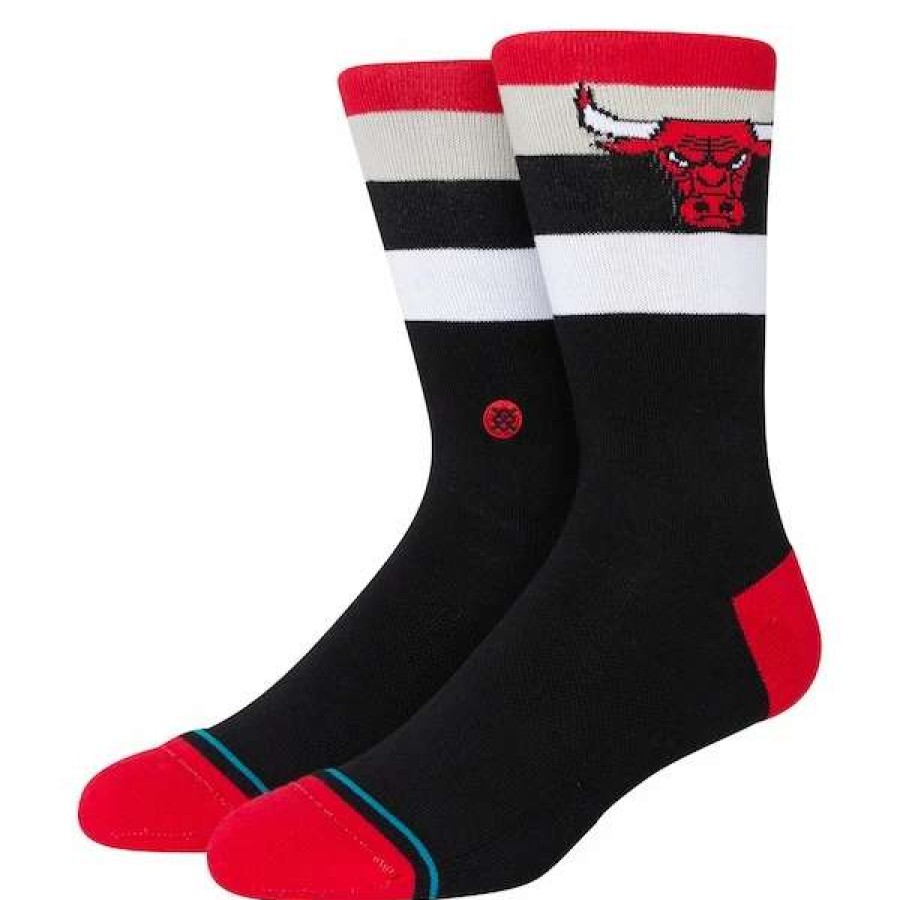 Chicago Bulls Accessories * | Stance Chicago Bulls Stripe Crew Socks