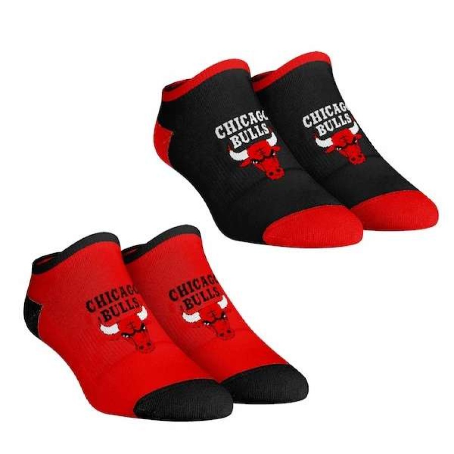 Chicago Bulls Accessories * | Women'S Rock Em Socks Chicago Bulls Core Team 2-Pack Low Cut Ankle Sock Set