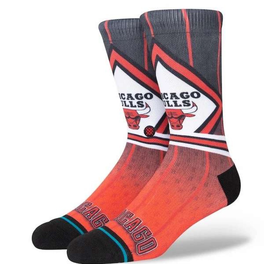 Chicago Bulls Accessories * | Men'S Stance Chicago Bulls Hardwood Classics Fader Collection Crew Socks