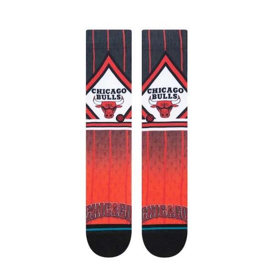 Chicago Bulls Accessories * | Men'S Stance Chicago Bulls Hardwood Classics Fader Collection Crew Socks