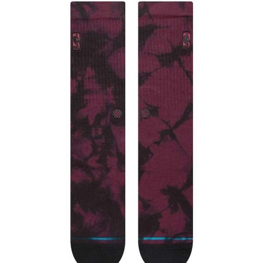 Chicago Bulls Accessories * | Stance Maroon Nba Logoman Tie-Dye Crew Socks