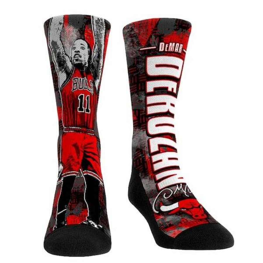 Chicago Bulls Accessories * | Unisex Rock Em Socks Demar Derozan Chicago Bulls Big Player Crew Socks