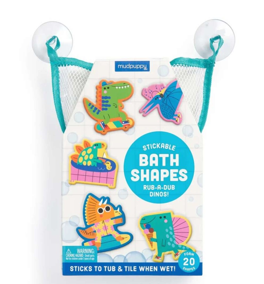 Baby & Toddler * | Mudpuppy Stickable Bath Shapes Rub-A-Dub Dinos