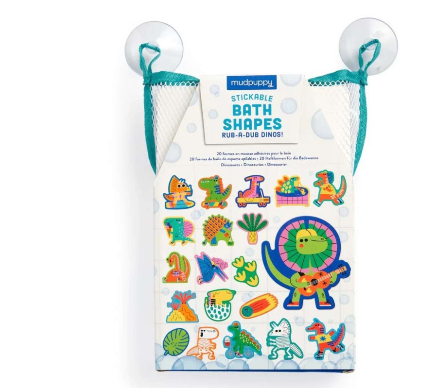 Baby & Toddler * | Mudpuppy Stickable Bath Shapes Rub-A-Dub Dinos