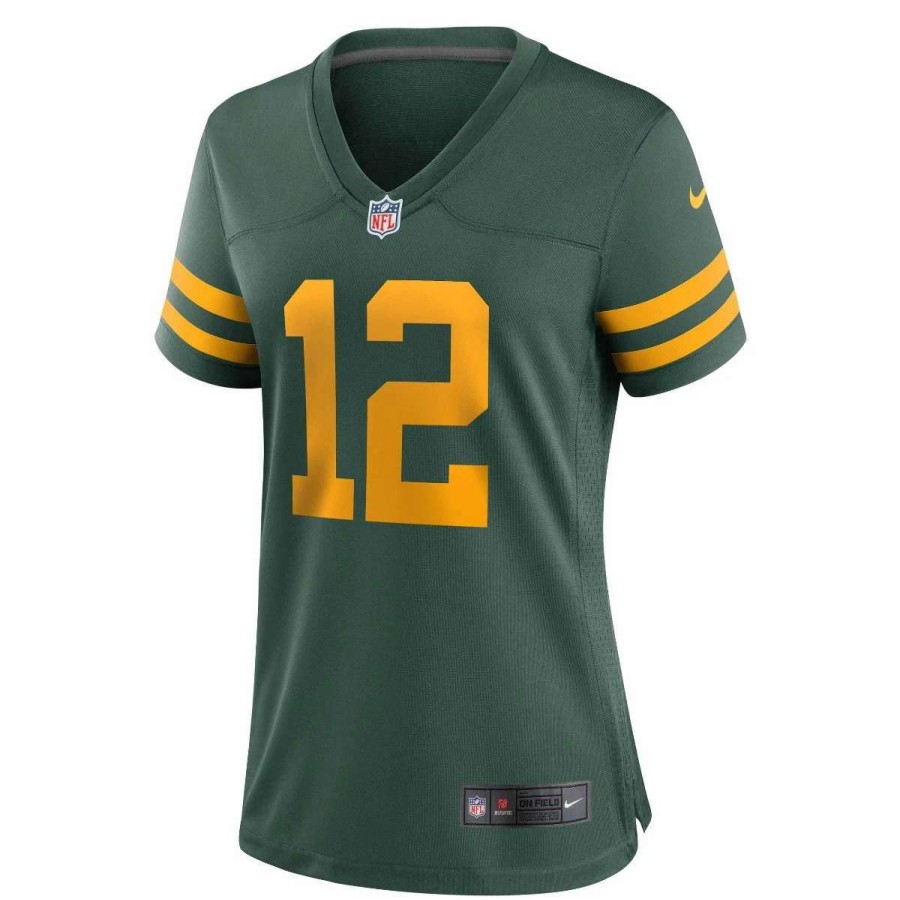 Jerseys * | 50S Classic Womens #12 Rodgers Nike Game Jersey Green & Gold