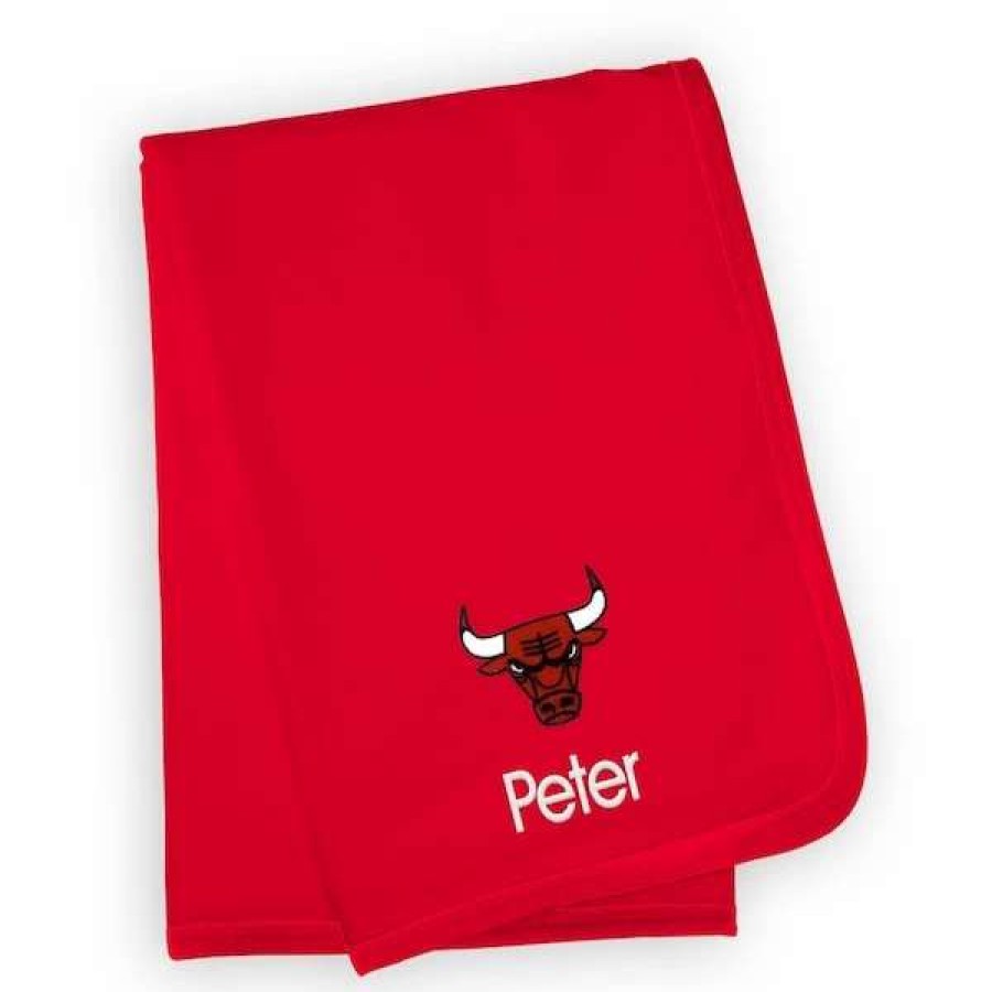 Chicago Bulls Accessories * | Chad & Jake Infant Red Chicago Bulls Personalized Blanket