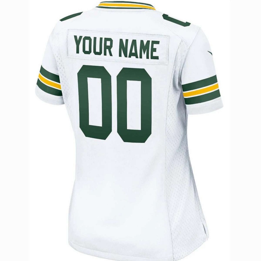 Jerseys * | Packers Womens Nike Custom Away Game Jersey White