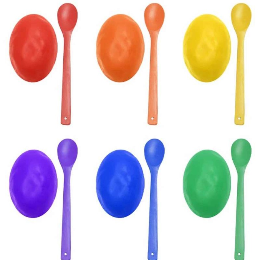 Play Equipment * | Playm8 Dino Eggs And Spoons 6 Pack Assorted