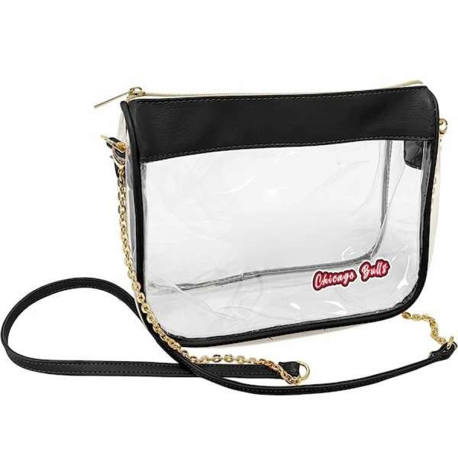 Chicago Bulls Accessories * | Logo Brands Chicago Bulls Hype Stadium Crossbody Clear Bag