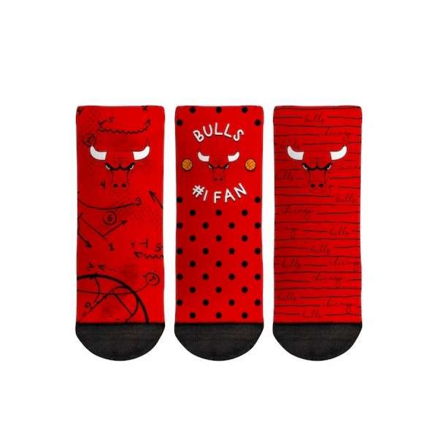 Chicago Bulls Accessories * | Toddler Rock Em Socks Chicago Bulls #1 Fan 3-Pack Crew Socks Set