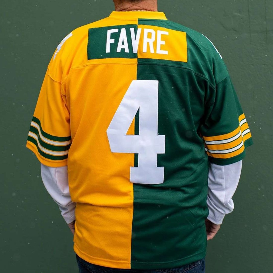 Jerseys * | #4 Favre Mitchell & Ness Split Legacy Jersey Green & Gold