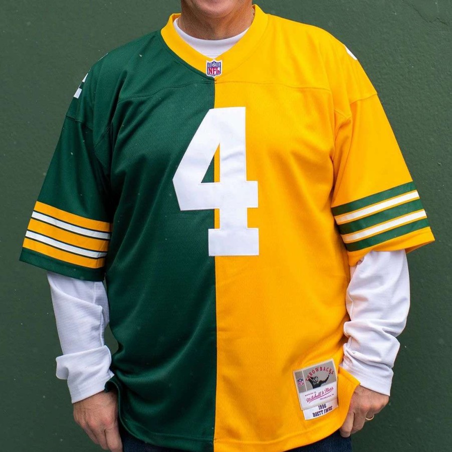 Jerseys * | #4 Favre Mitchell & Ness Split Legacy Jersey Green & Gold