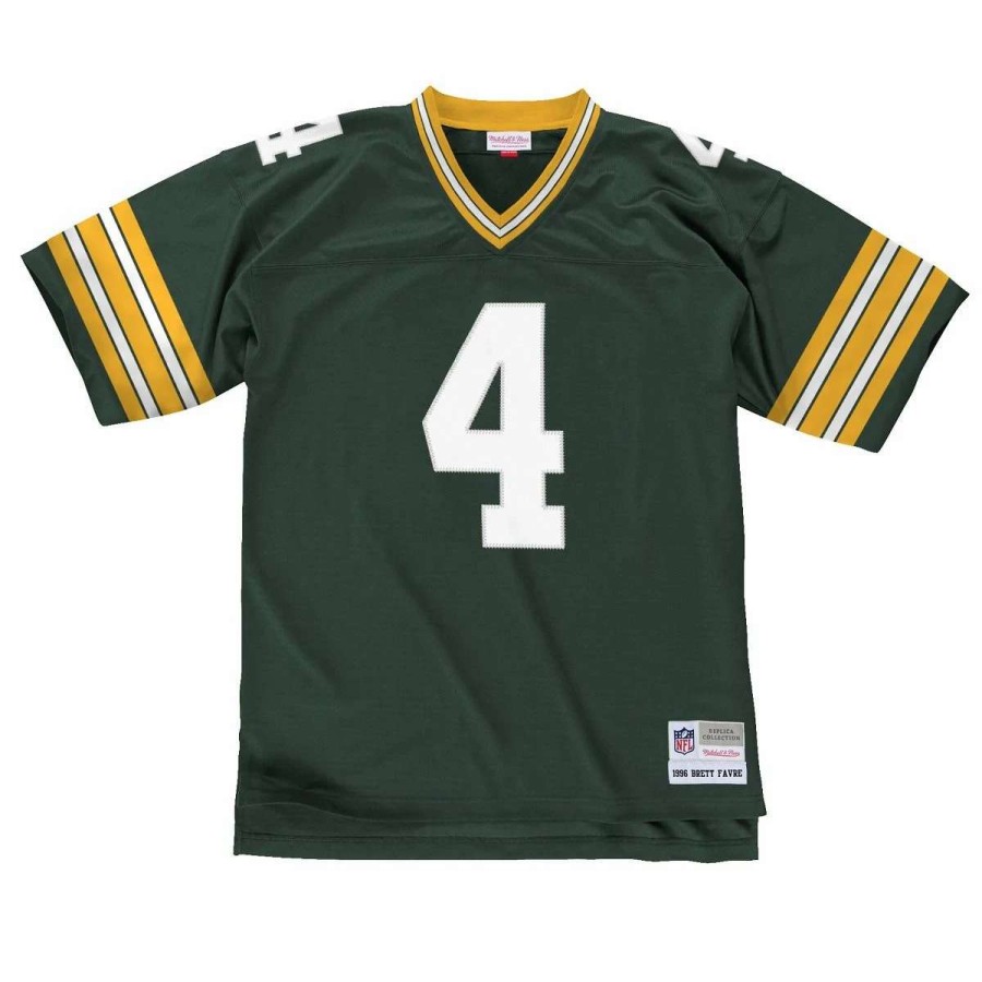 Jerseys * | #4 Favre Mitchell & Ness 1996 Home Replica Jersey Green