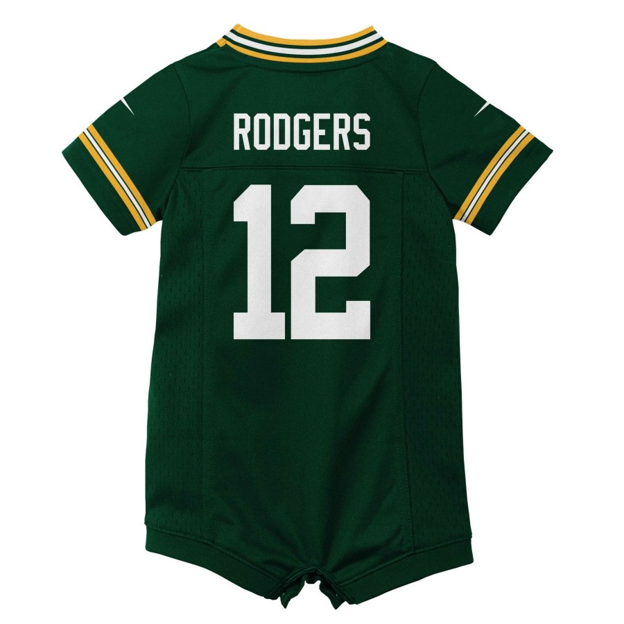 Jerseys * | Packers Newborn Nike #12 Rodgers Romper Jersey Green