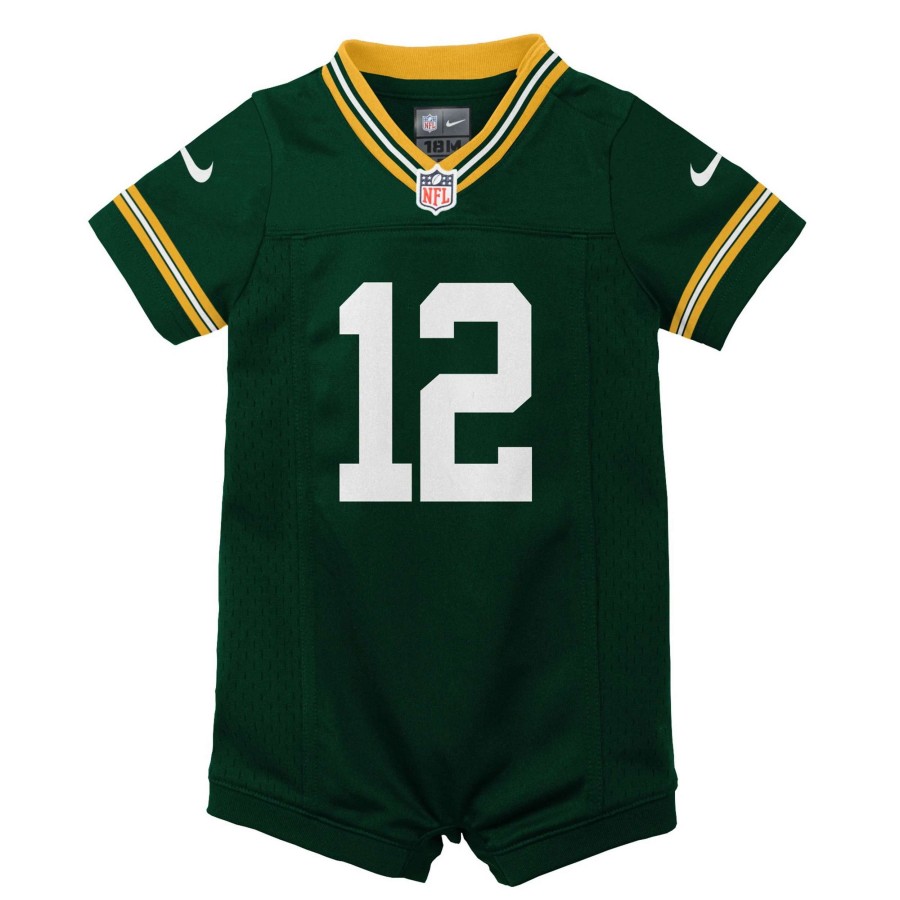 Jerseys * | Packers Newborn Nike #12 Rodgers Romper Jersey Green